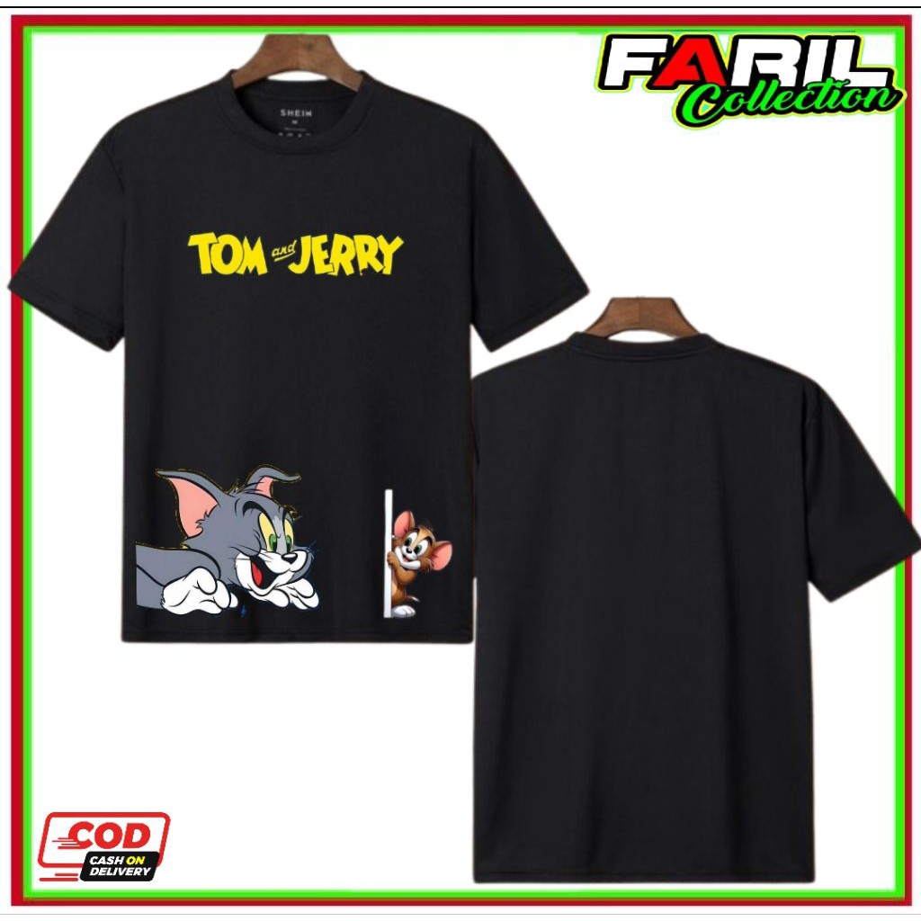 Baju Kaos T-Shirt TOM AND JERRY Ukuran Anak Dan Dewasa Cotton 30s Premium