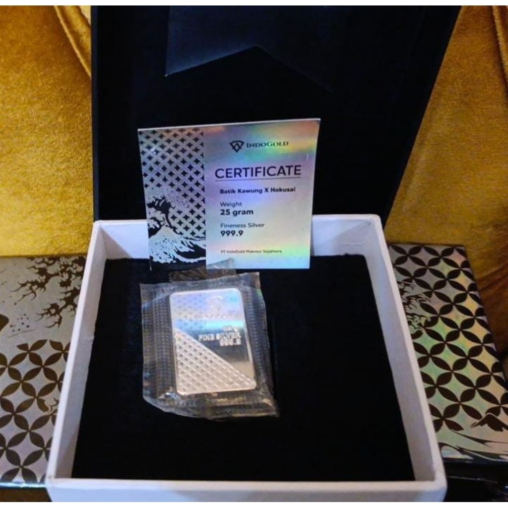 Perak batangan Indogold Batik Kawung X Hokusai