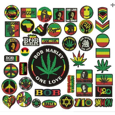 BCP-571 PATCH BORDIR RASTA REGGAE BOB MARLEY SERIES LOGO AKSESORIS