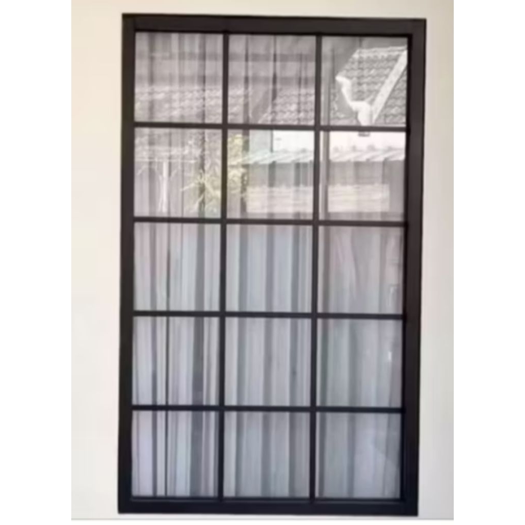kaca mati aluminium,ornamen luar dalam,kusen 3 inch,kaca 5mm.