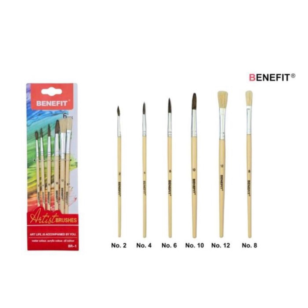 

ArtBrush / Kuas Lukis Benefit /BR-1 isi 6 Kuas
