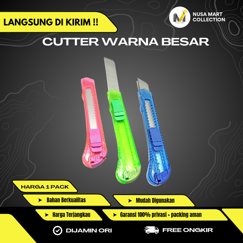 

Cutter Kater Cuter Besar Warna Bening Bahan Plastik Bisa COD Bayar di Tempat