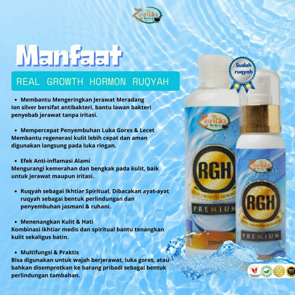 RGH Premium dan RGH Kids Zeeida, air ion