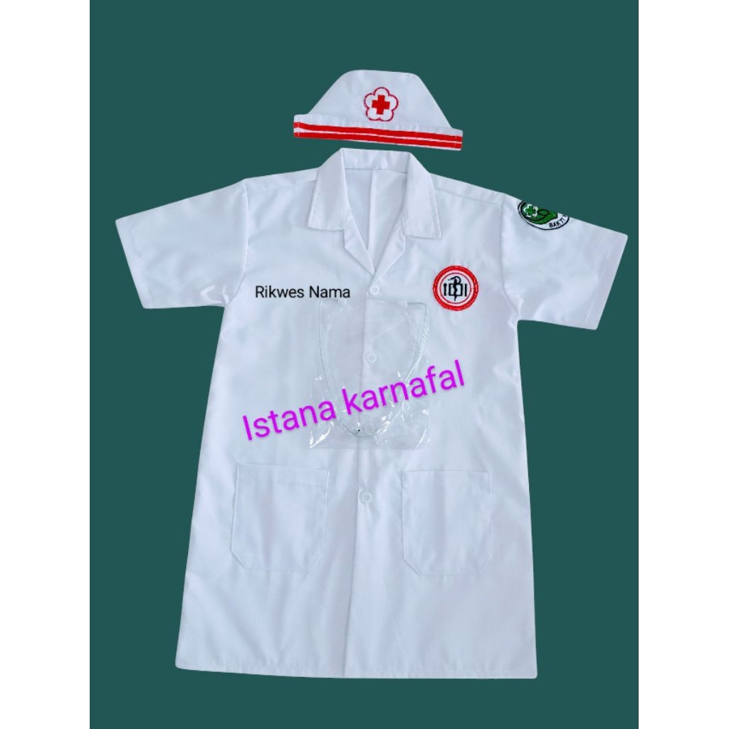 Baju Dokter anak perempuan/Baju perawat anak