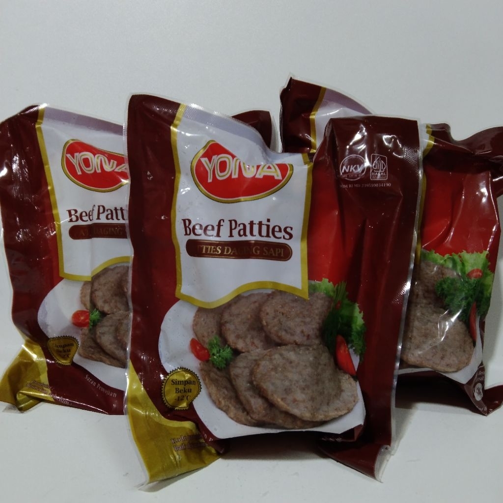 

Yona Beef Patties 500gr isi 10 pcs