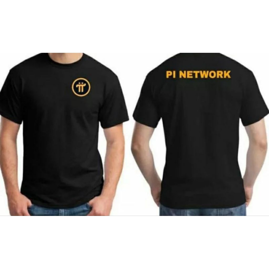 Kaos Distro Pi Network Lengan Pendek/Kaos Pi Network Atasan sablon depan belakang