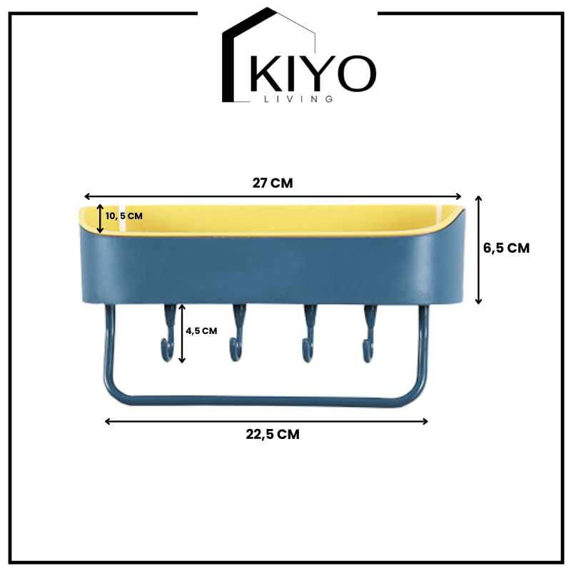 [Whispers] KIYO Rak Kamar Mandi Tanpa Bor Mutlifungsi Tempat Shampoo Sabun Odol Rak Gantungan Toilet