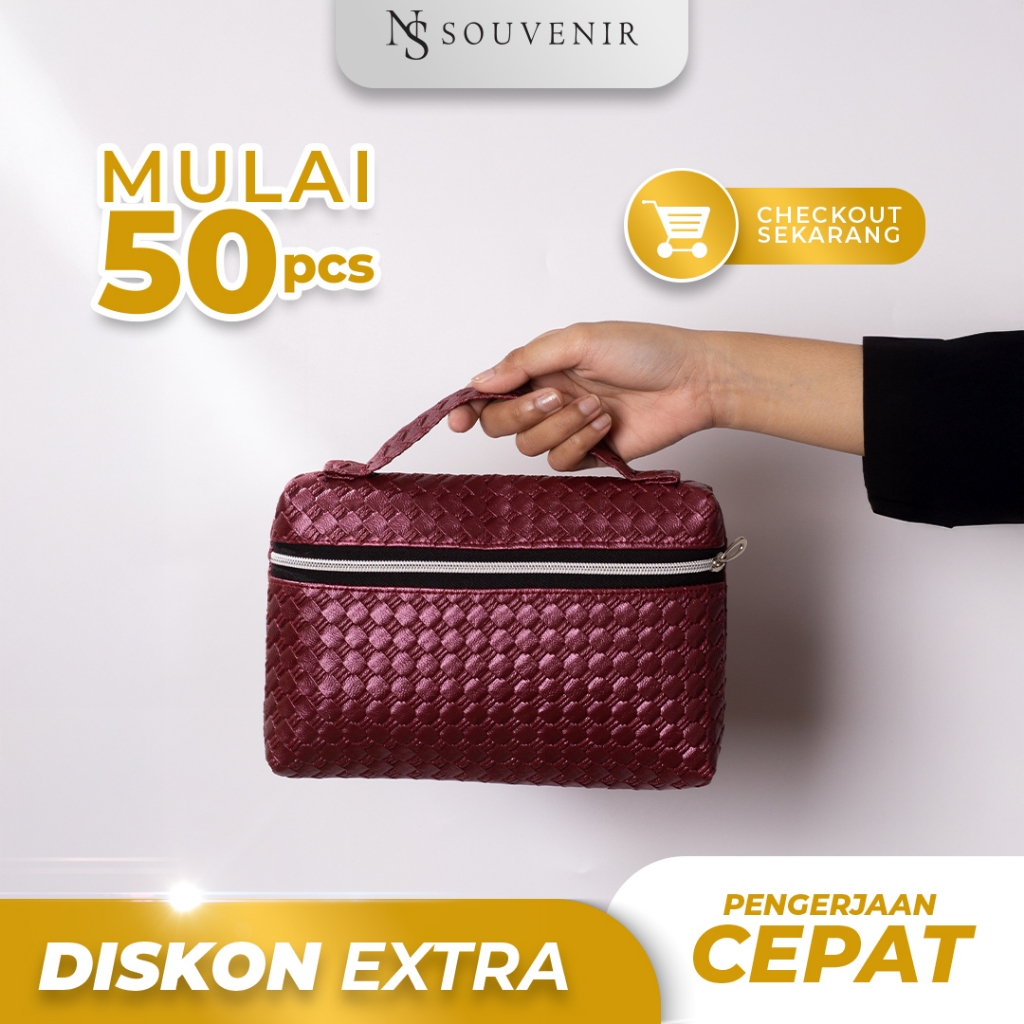 Souvenir pernikahan handbag ibox anyaman 22x14x3 tas mini tote bag custom unik murah bermanfaat