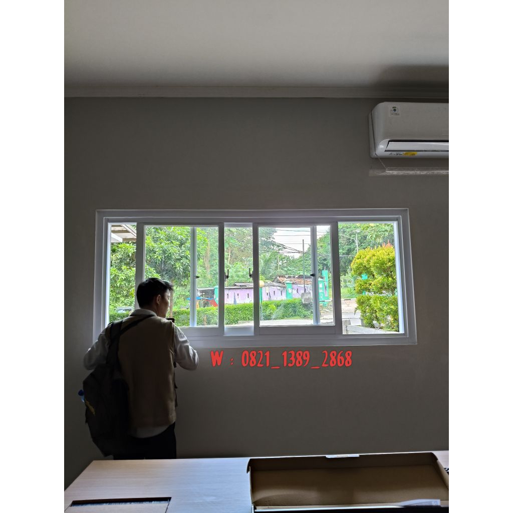 Jendela Geser 3 Daun Aluminium dan kaca