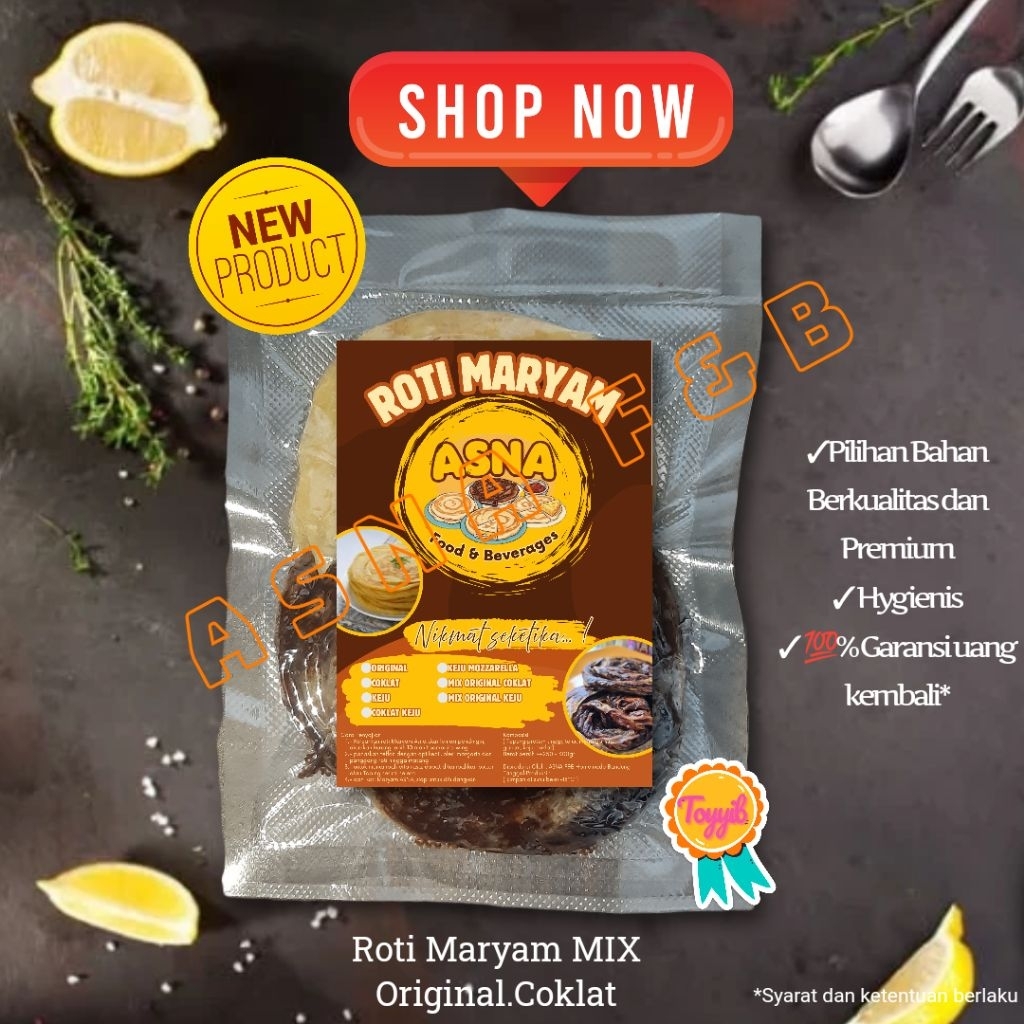 

Roti Maryam Asna | Roti Canai | Roti Cane isi Mix Original Coklat 6 Pc Bandung