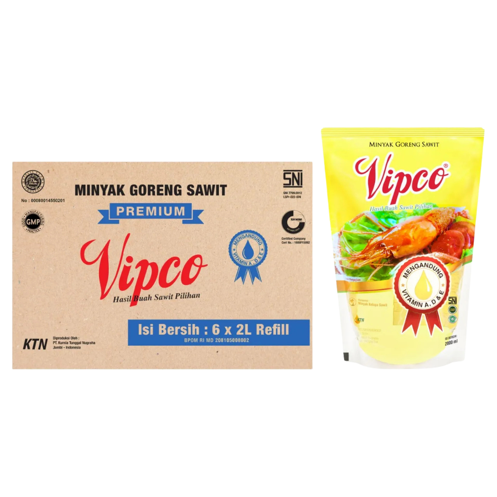 

Vipco Minyak Goreng 2 Liter isi 6 pcs