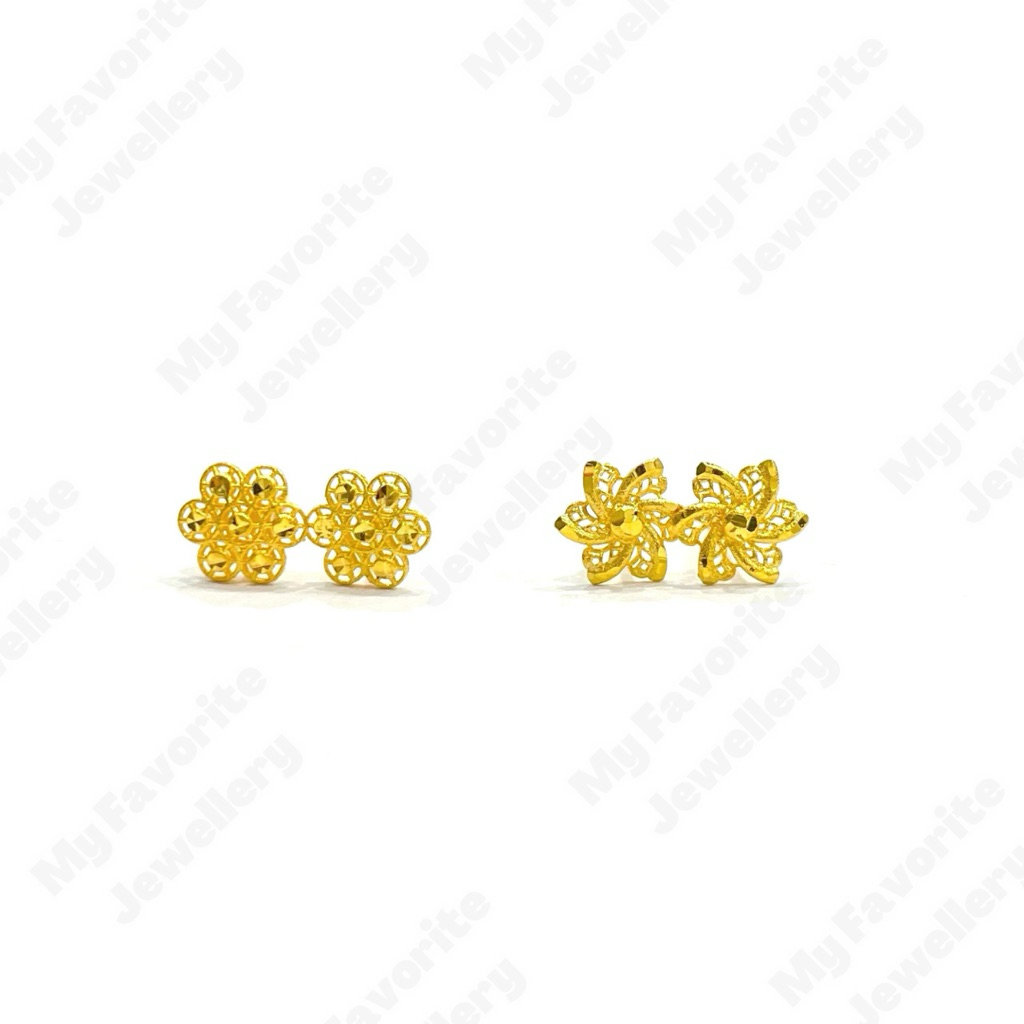 Giwang Emas Imut Model Bunga Kembang EMAS ASLI Kadar 700