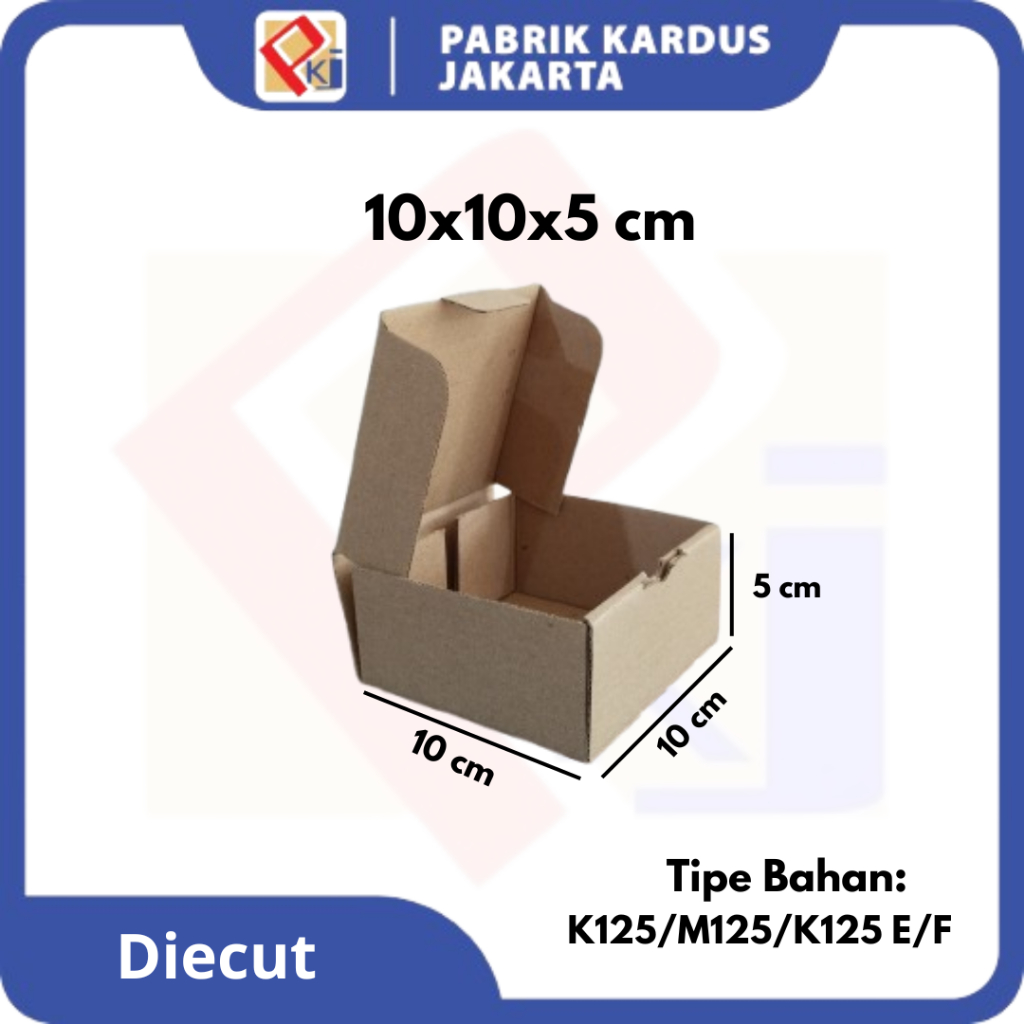 Kardus 10x10x5 cm Diecut / Kardus Aksesoris / Karton Box Dus /Hampers Kecil Polos Murah