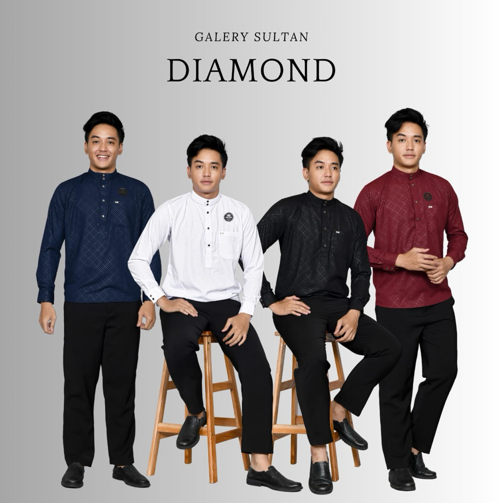 kemeja koko kurta kemko sultan embos motif diamond kemeja koko lengan panjang terbaru kemeja koko pr