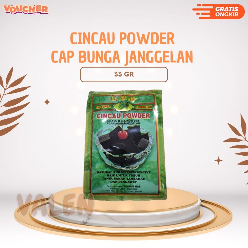 

Agar Janggelan - Cincau Powder Cap Bunga Janggelan - Grass Jelly 33Gr - HALAL