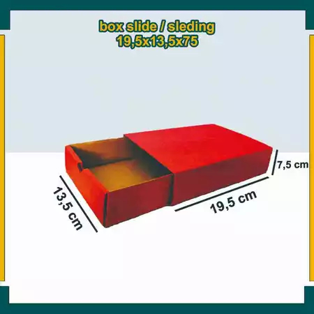 

(10pcs) Sleding Box Kemasan Hampers Kado Hadiah Souvenir KOtak Size 19x13x7cm Motif Merah Polos