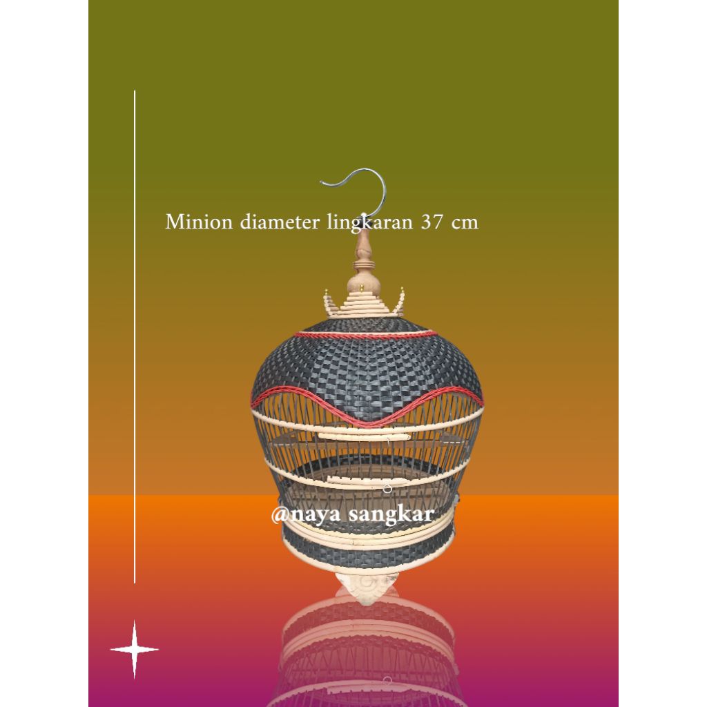 sangkar burung perkutut minion mahkota. rajut sintetis, terlaris