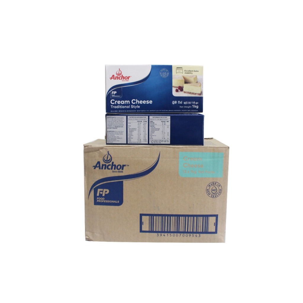 

ANCHOR CREAM CHEESE 1KG X 12 = 1 KARTON, KEJU CREEM COCOK UNTUK CAMPURAN MAKANAN/CAKE, INSTAN KURIR