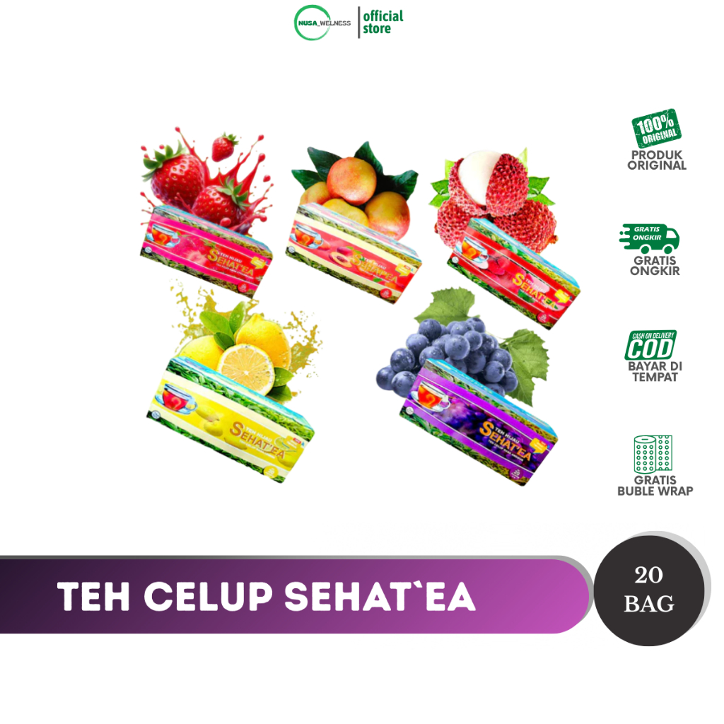

SEHAT'EA TEH BUAH, teh anggur / teh stroberry / teh lechea / teh leci / teh lemon / lemon tea / teh persic / persik , teh buah / esteh / es tea TEH AROMA BUAH