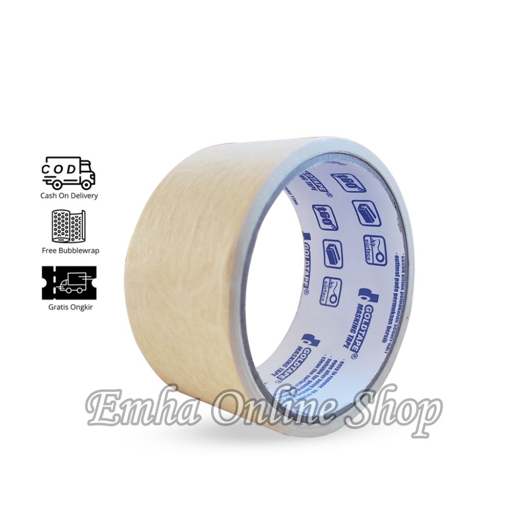 

Masking Gold Tape Lakban Kertas Isolasi Ukuran 2 Inch 10 Yard