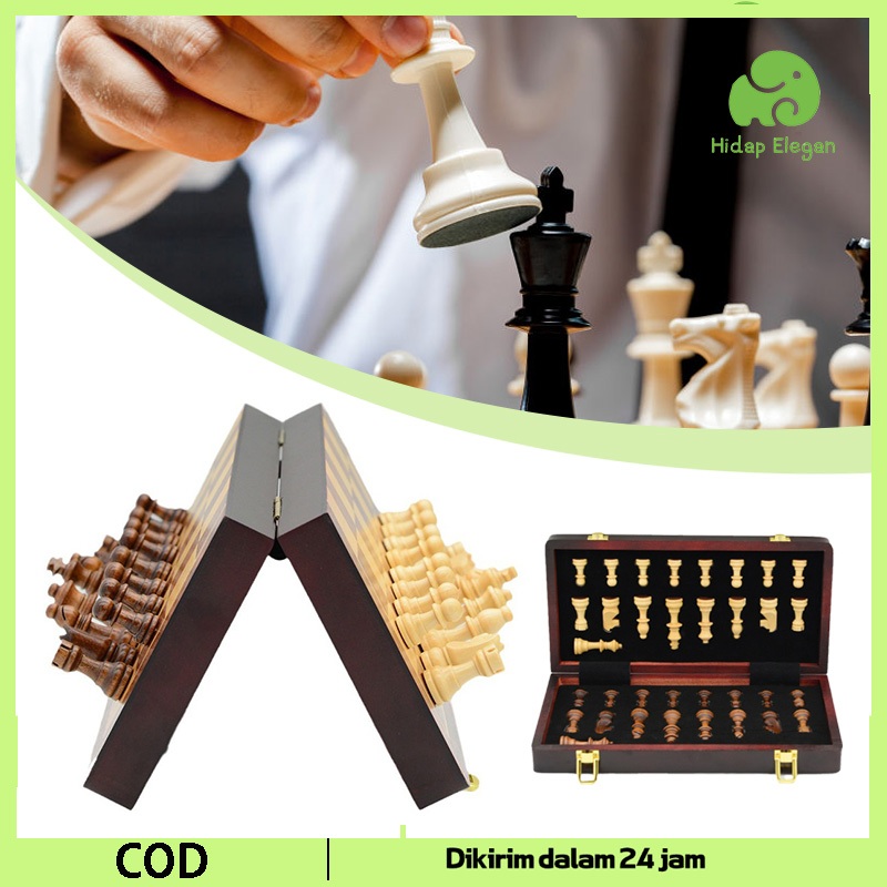 Magnetic Chess Board Game Wooden Chess Bidak Catur Kayu Catur Kayu Internasional Catur Kayu Premium