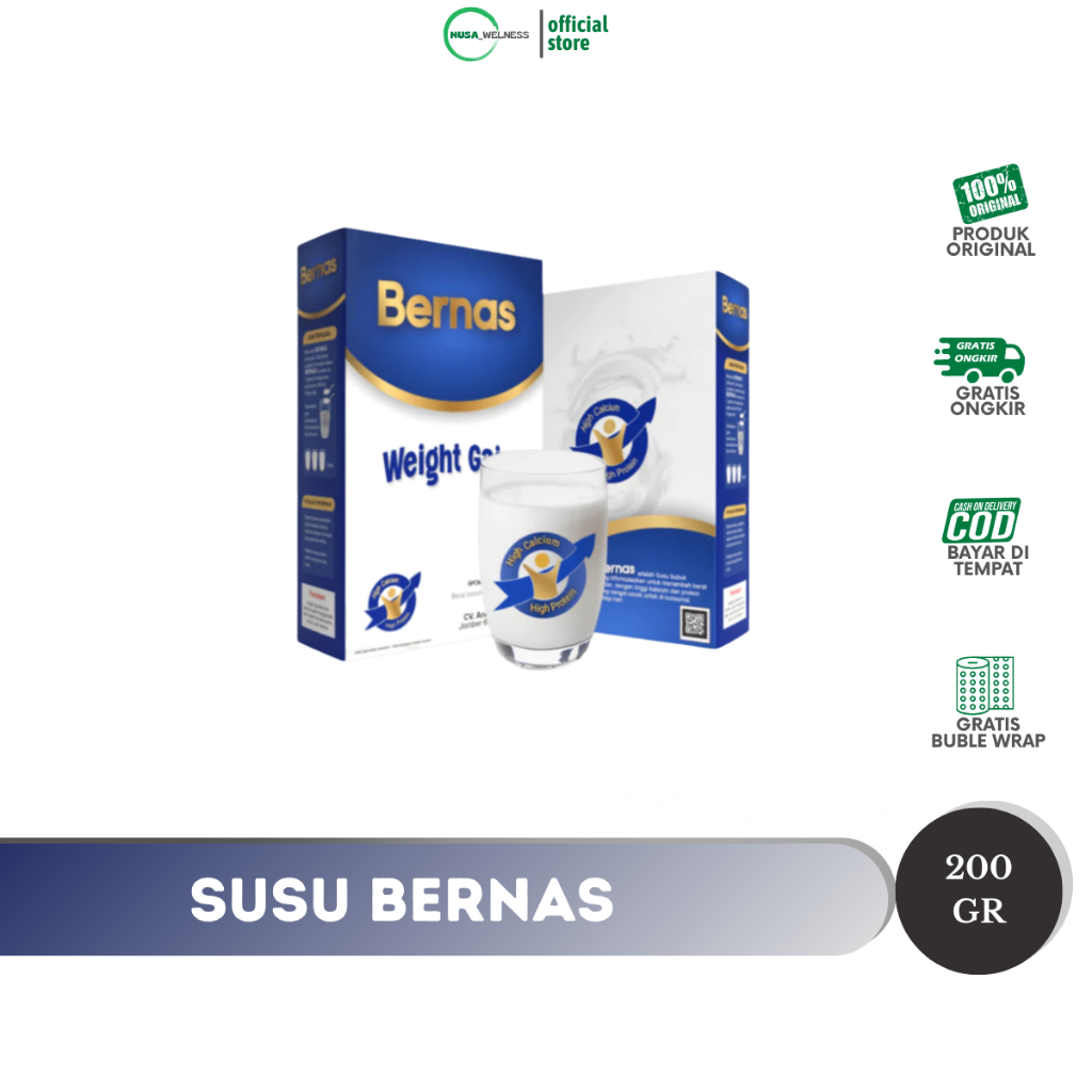 

BERNAS - Susu Bubuk Anak Tinggi Protein dan Calcium - Susu Pintar dan Gemuk Anak dan Dewasa