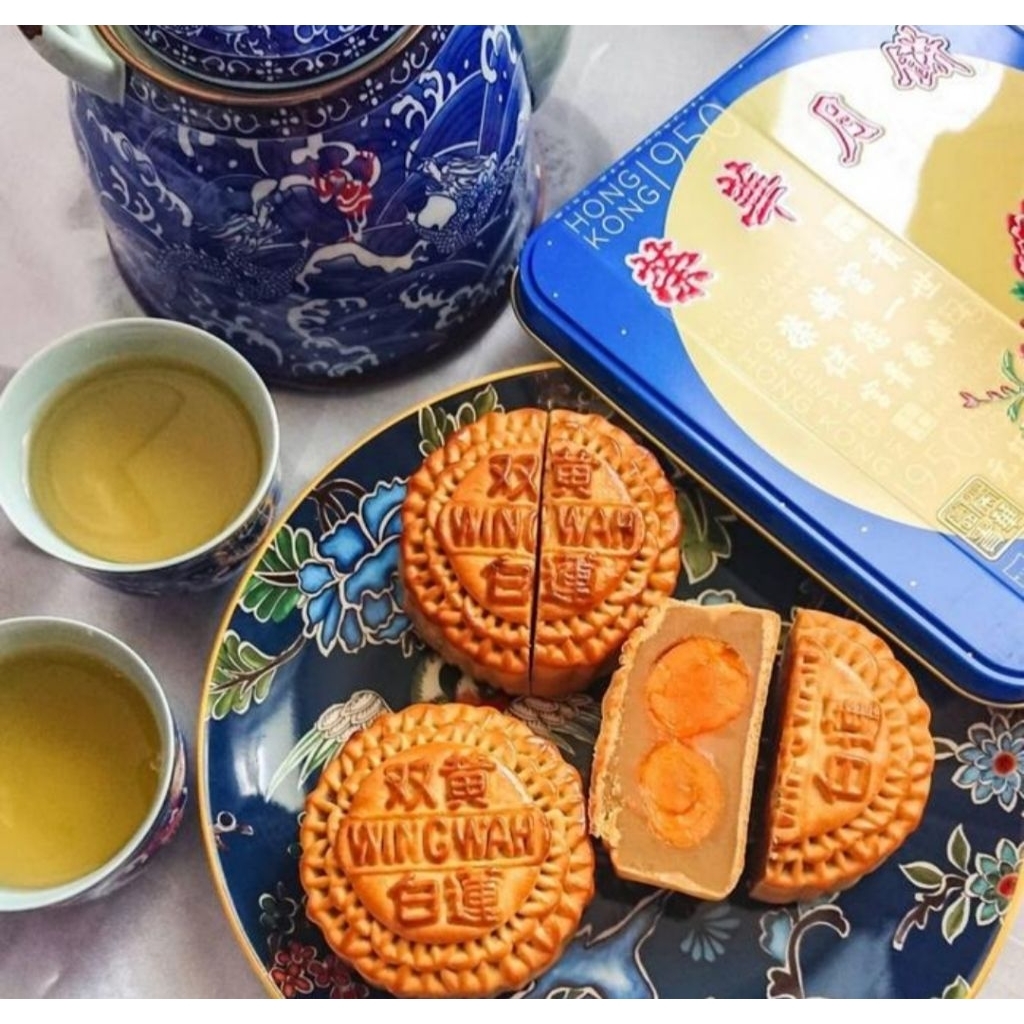 

WING WAH MOONCAKE WHITE LOTUS SEED PASTE KUE BULAN ORIGINAL HK JASTIP HONGKONG