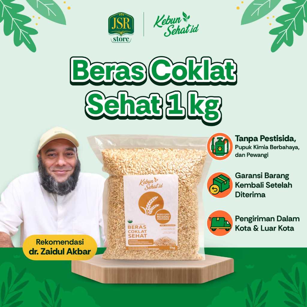 

Beras Cokelat Sehat JSR 1 Kg - Bebas Residu, Bebas Pestisida & Pemutih Rekomendasi dr Zaidul Akbar
