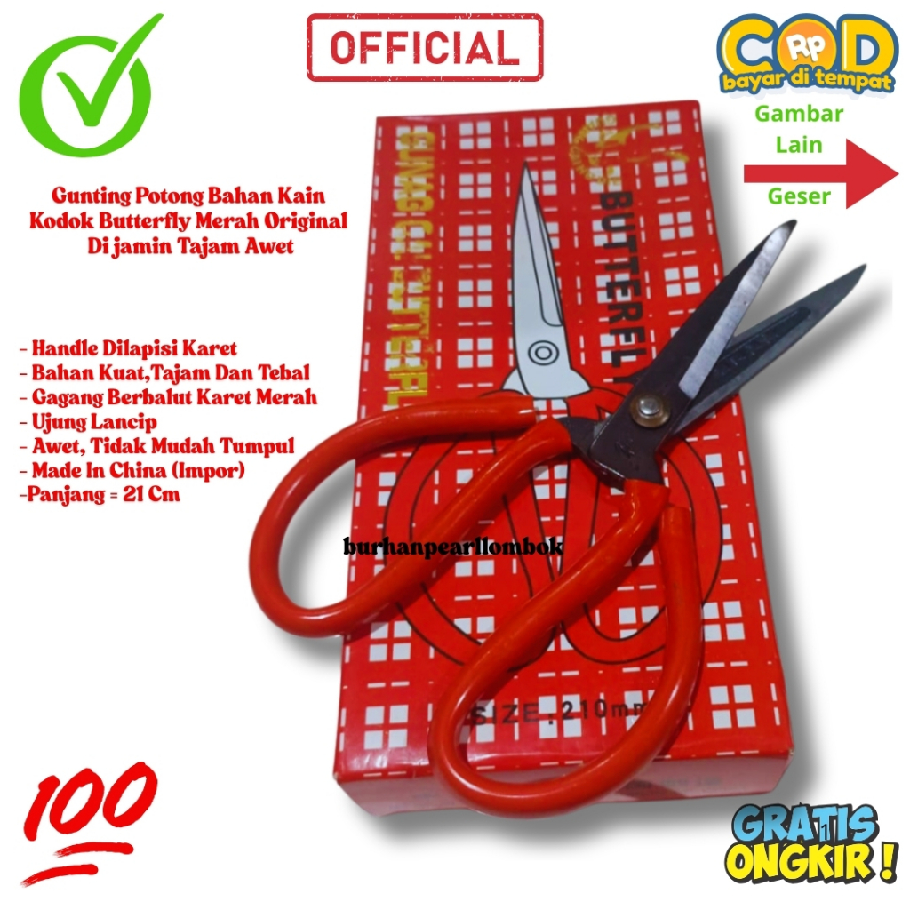 

Gunting Kain Besi Butterfly Gunting Tajam Per Biji Hd210 Original Di jamin Tajam Awet