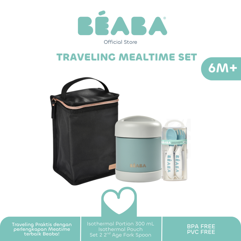 [Paket Hemat Best Seller] Beaba Traveling Mealtime Set - Bundle Perlengkapan Makan Anak (Isothermal 
