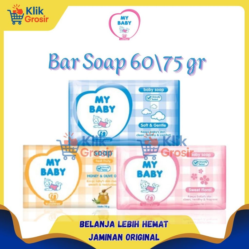 MY BABY Bar Soap Sabun Batang Bayi 60g75g - Soft Gentle  Sweet Floral  Fresh Fruity