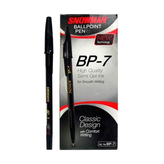 

PULPEN / BALLPOINT SNOWMAN BP 7 (1 PACK) / PULPEN SNOWMAN 1 LUSIN HITAM BIRU