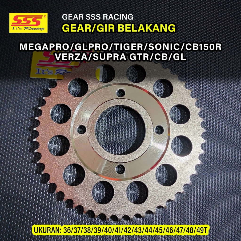 Ger Gir Gear Belakang 428 SSS Honda Megapro CB GL CB150R Ukuran 36T 37T 38T 39T 40T 41T 42T 43T 44T 