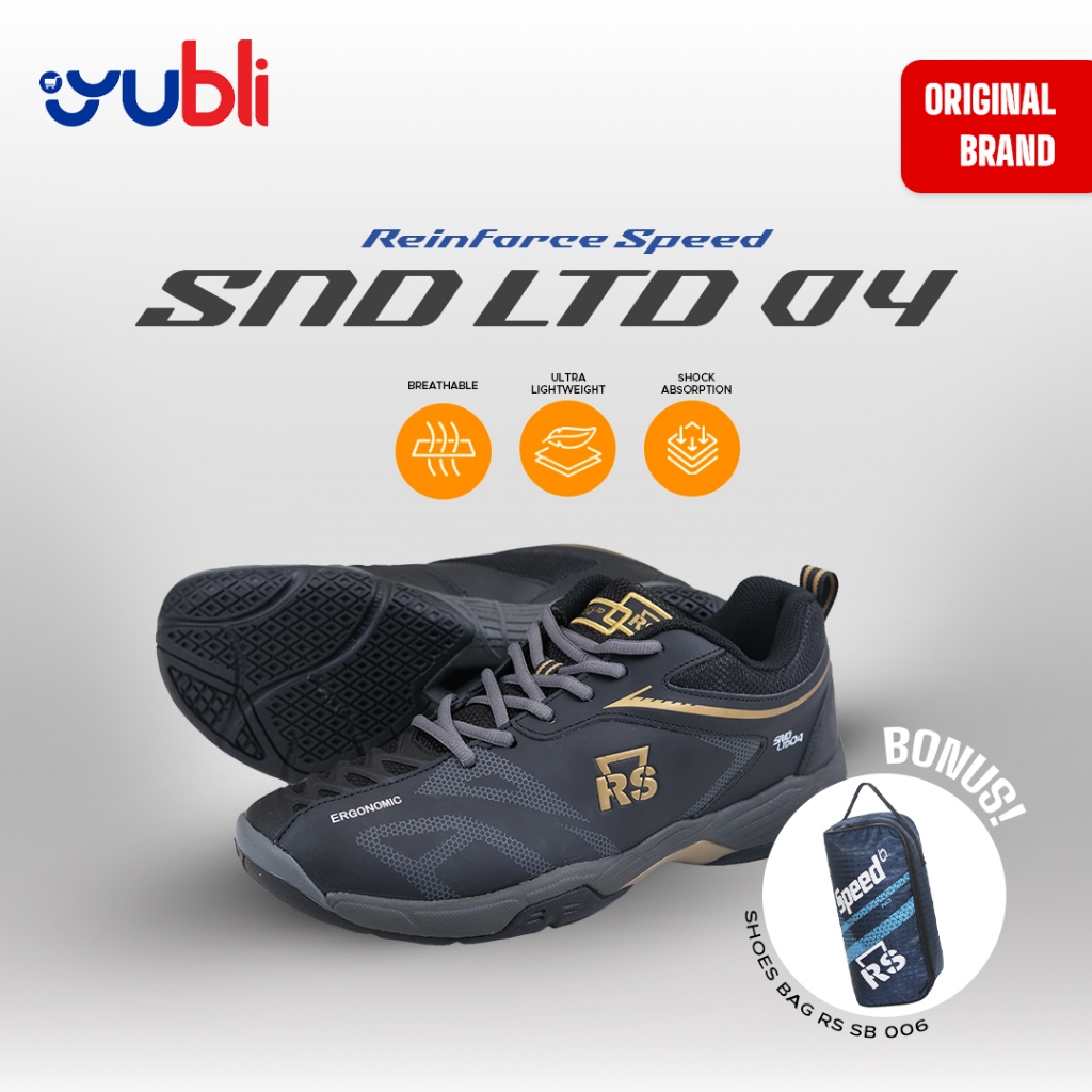 YuBli | SEPATU OLAHRAGA BADMINTON RS LTD 04 | BONUS TAS SEPATU | ORI 100%