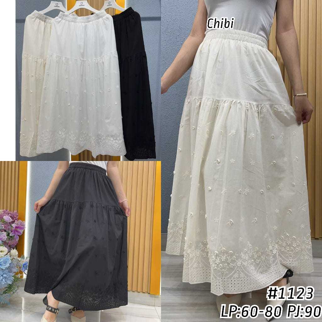 Rok wanita bahan katun bolong full furing