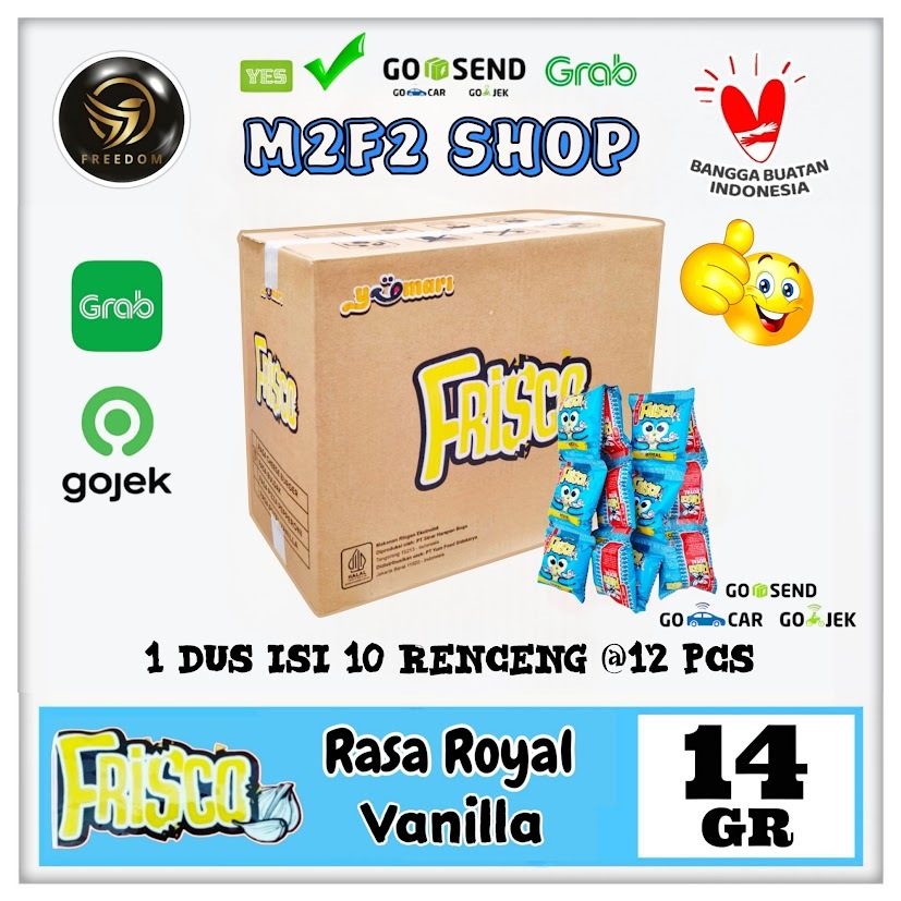 

Frisco Snack Royal Vanilla Flavour | Makanan Ringan Ekstrudat Rasa Vanila Sachet - 14 gr Kemasan Karton (Khusus Bluebird/Gosend/Grab)