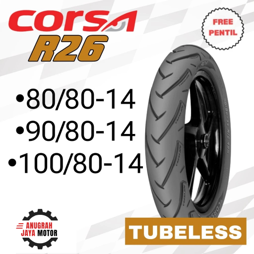CORSA R26 Ban Motor Ring 14 80/80 90/80 100/80 Ban Ring 14 Ban Tubles Ban Corsa