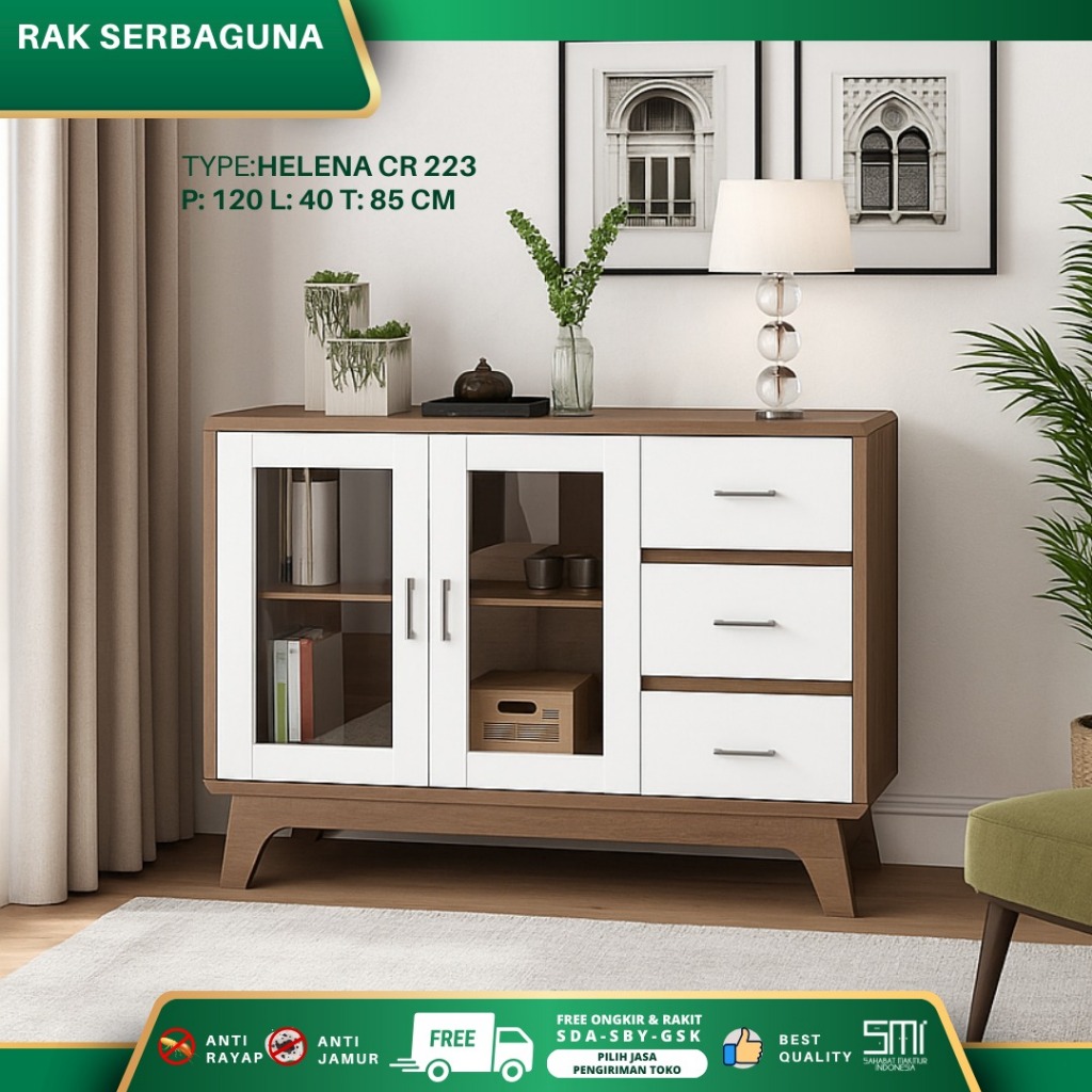 Rak TV Ayana HELENA CR-1223, Rak TV Partikel Board Minimalis