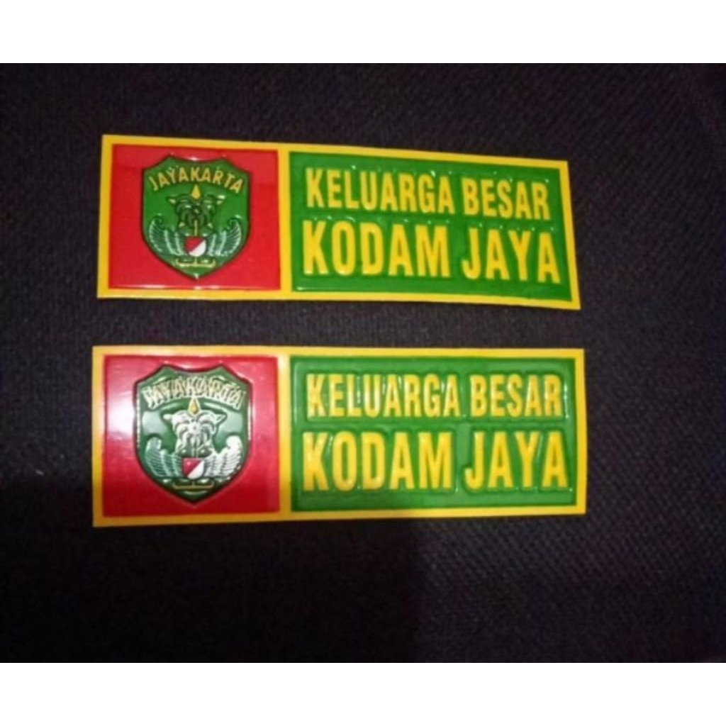Stiker Embos Timbul Logo Sepasang PLAT NO KODAM JAYA