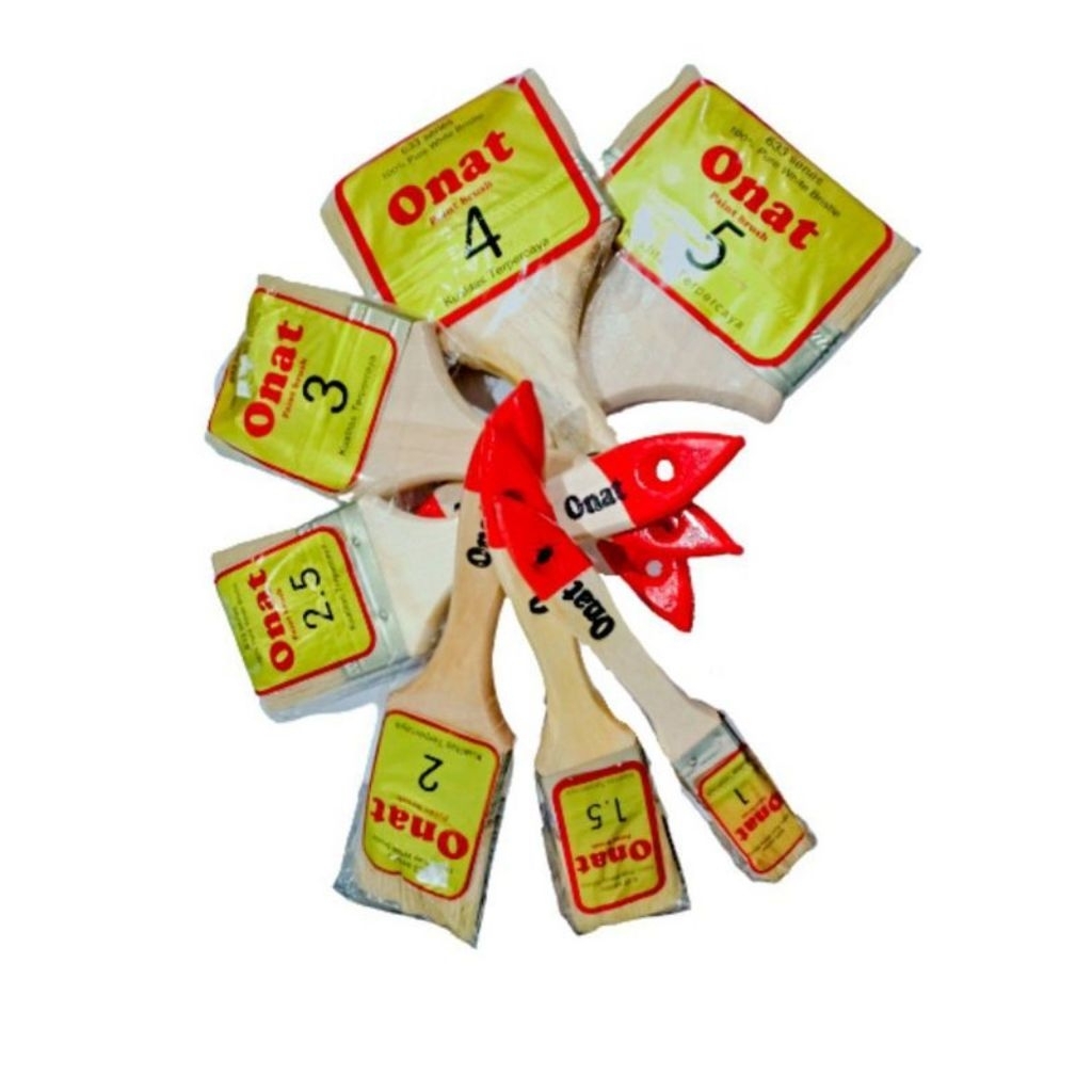 

ONAT Kuas cat tembok / kuas cat kayu vernis /kuas serbaguna 1in 2in 2½in 3in 4in 5in