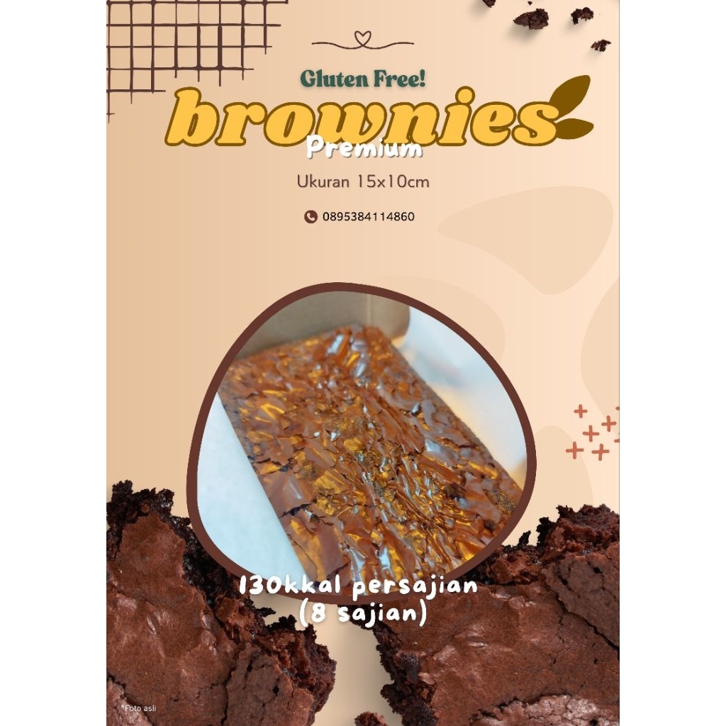 

Brownies Panggang Premium Gluten Free Ukuran Medium 15x10cm