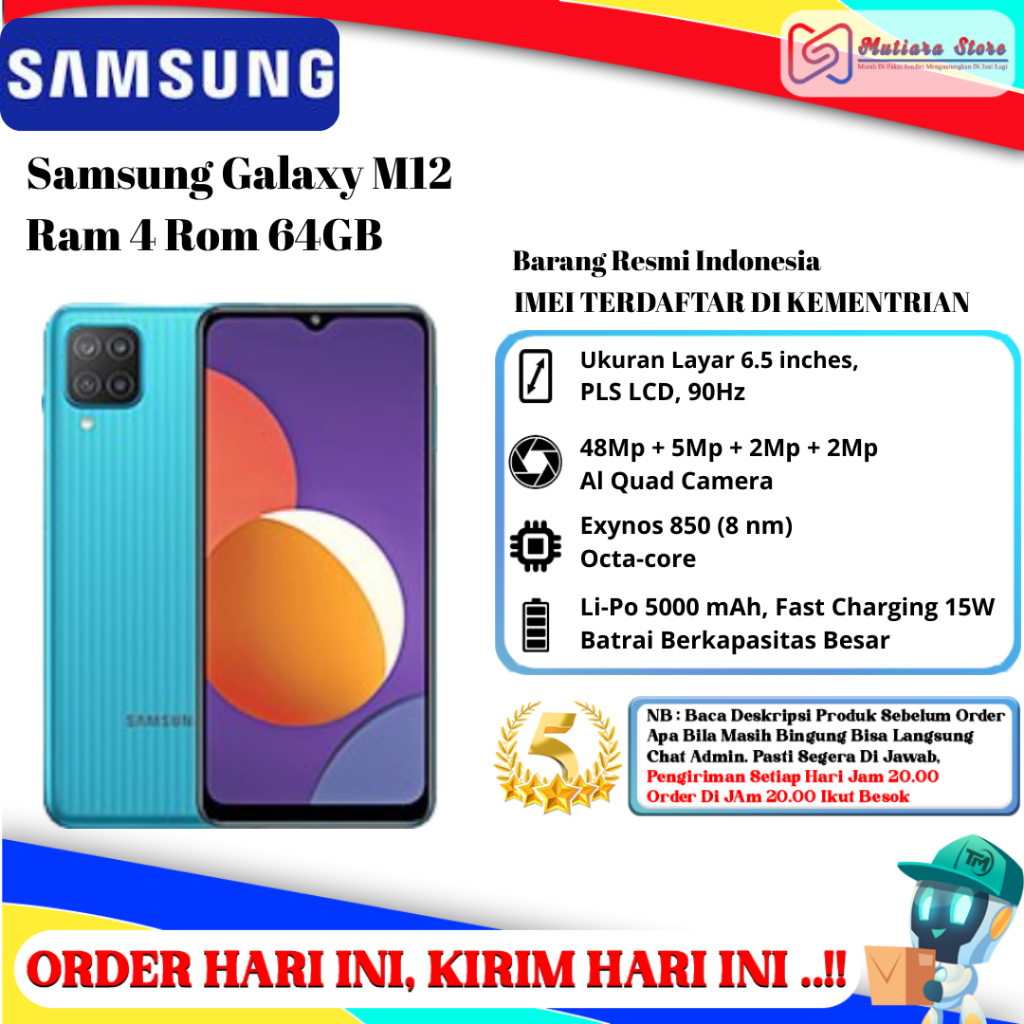 Samsung Galaxy M12 Ram 4 Rom 64GB