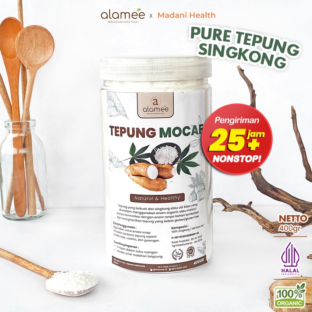

ALAMEE Tepung Mocafine Gluten Free Tepung Singkong Sehat Rendah Gula High Fiber 400gr
