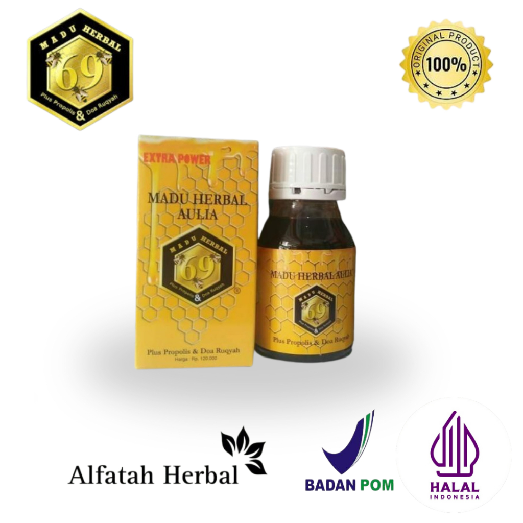 Madu Herbal 69 Hitam Pahit untuk Kesehatan Lambung | Propolis, Kualitas Asli untuk Kesehatan