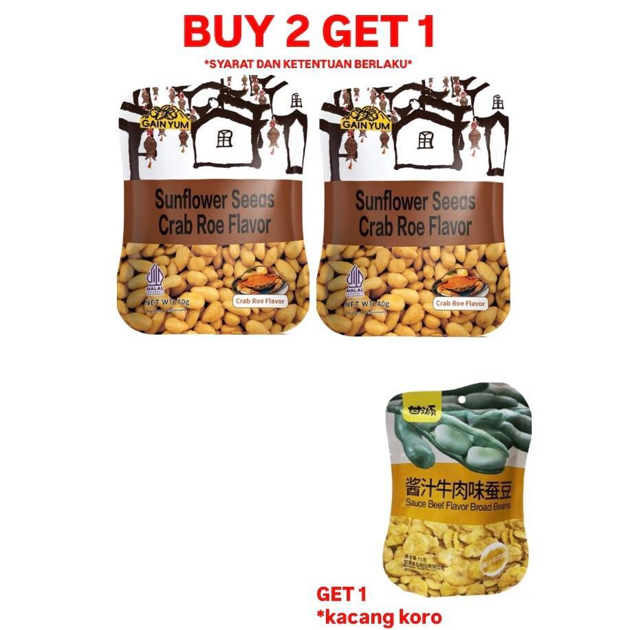 

PROMO GAINYUM Kacang Kuaci rasa Telur Kepiting Gain Yum Sunflower Seeds Crab Roe Snack 75gr