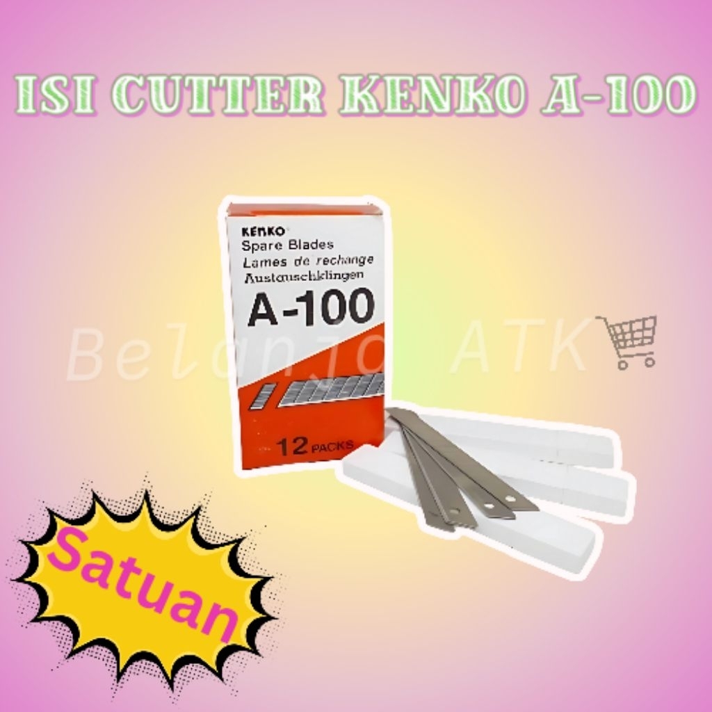 

[Lusin] Isi Cutter Kenko A-100 Kecil Selusin • Cutter Mini Tajam dan Praktis untuk Kebutuhan Harian