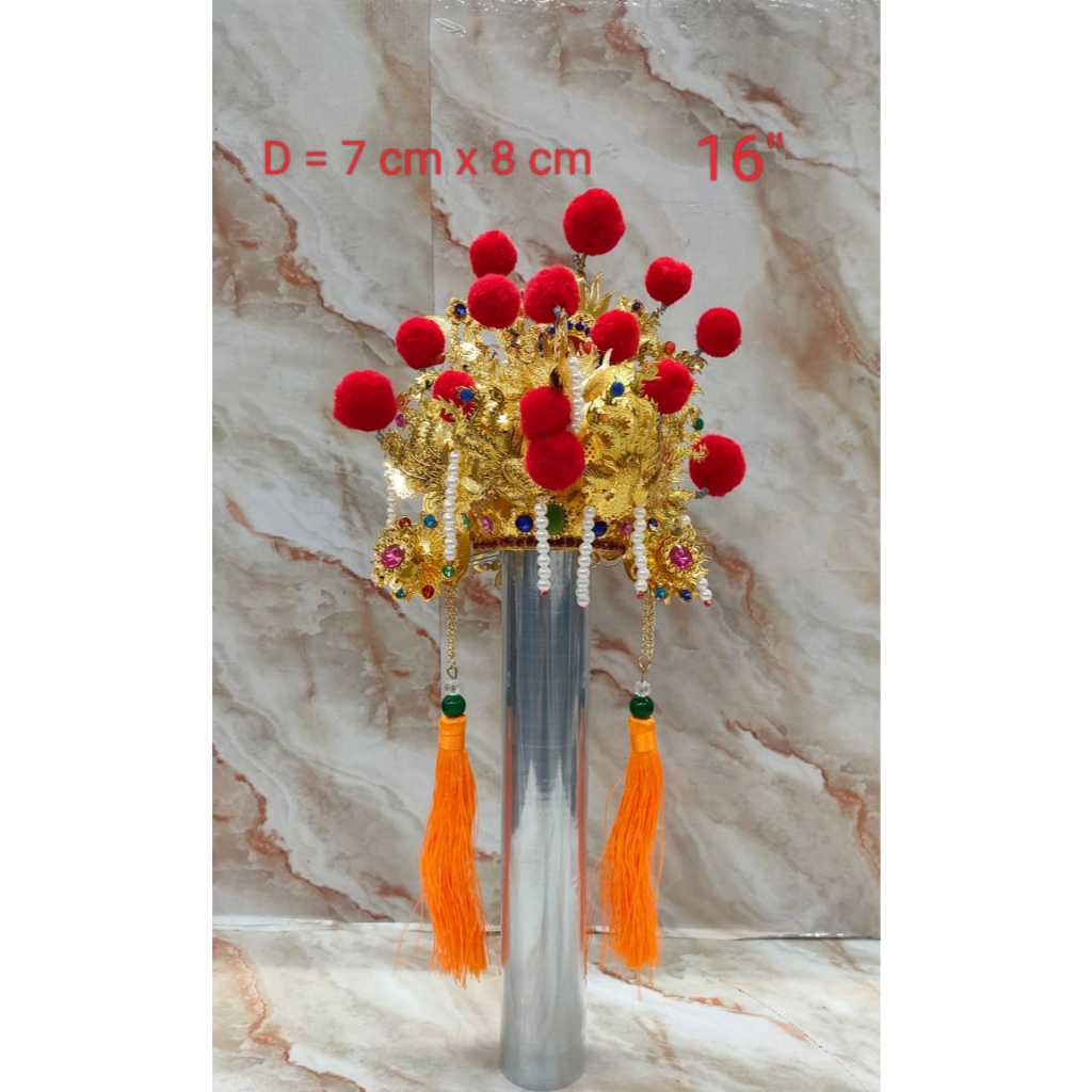 mahkota topi patung dewi kwan im guan yin 16 inch