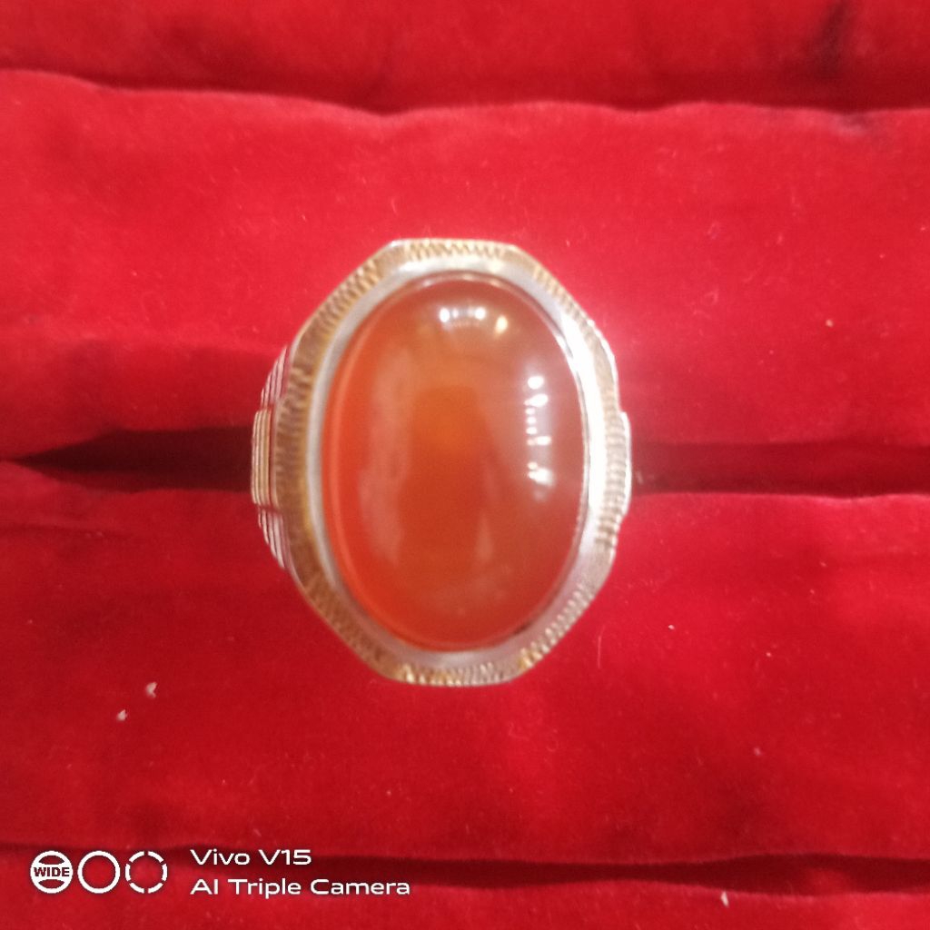 Cincin Batu Akik Sulaiman Madu Saga Merah