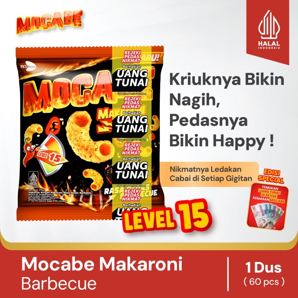 

Mocabe - Barbecue - Small Pack - 1 Karton (6 renceng) - 60 Pcs - 25gr (Free 12 Pcs)