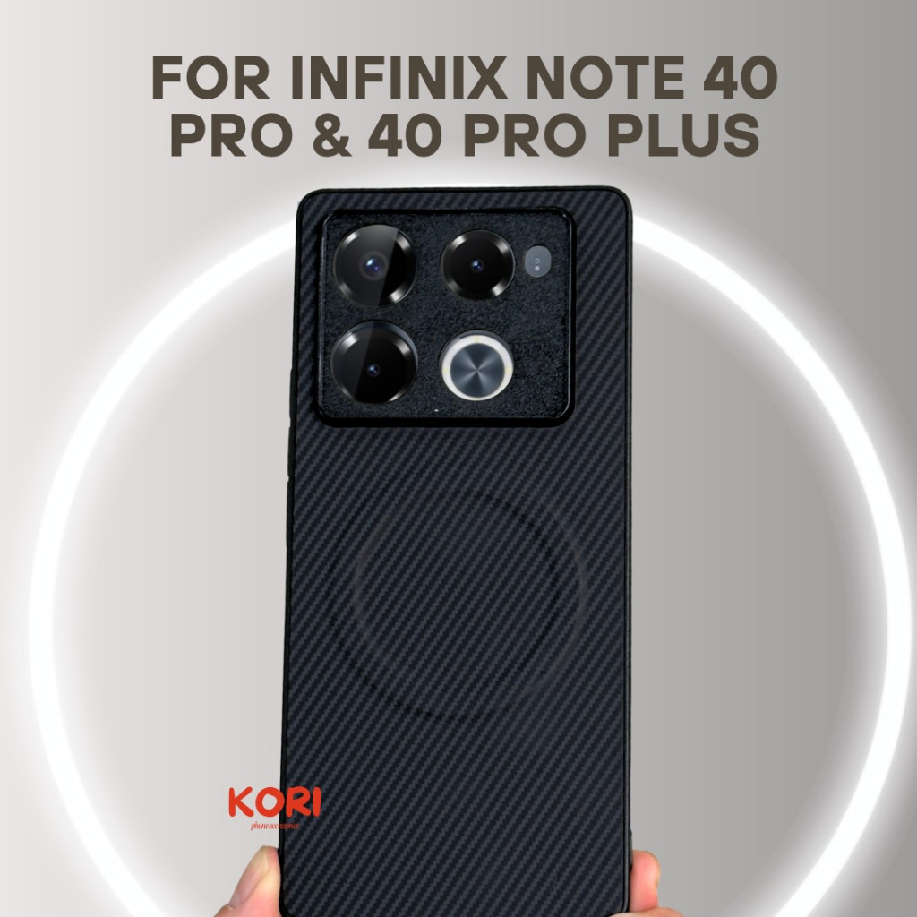 Case INFINIX NOTE 40 PRO 4G 5G / 40 PRO PLUS 5G Soft Case Carbon Fiber Pattern Magnetic Wireless Cha